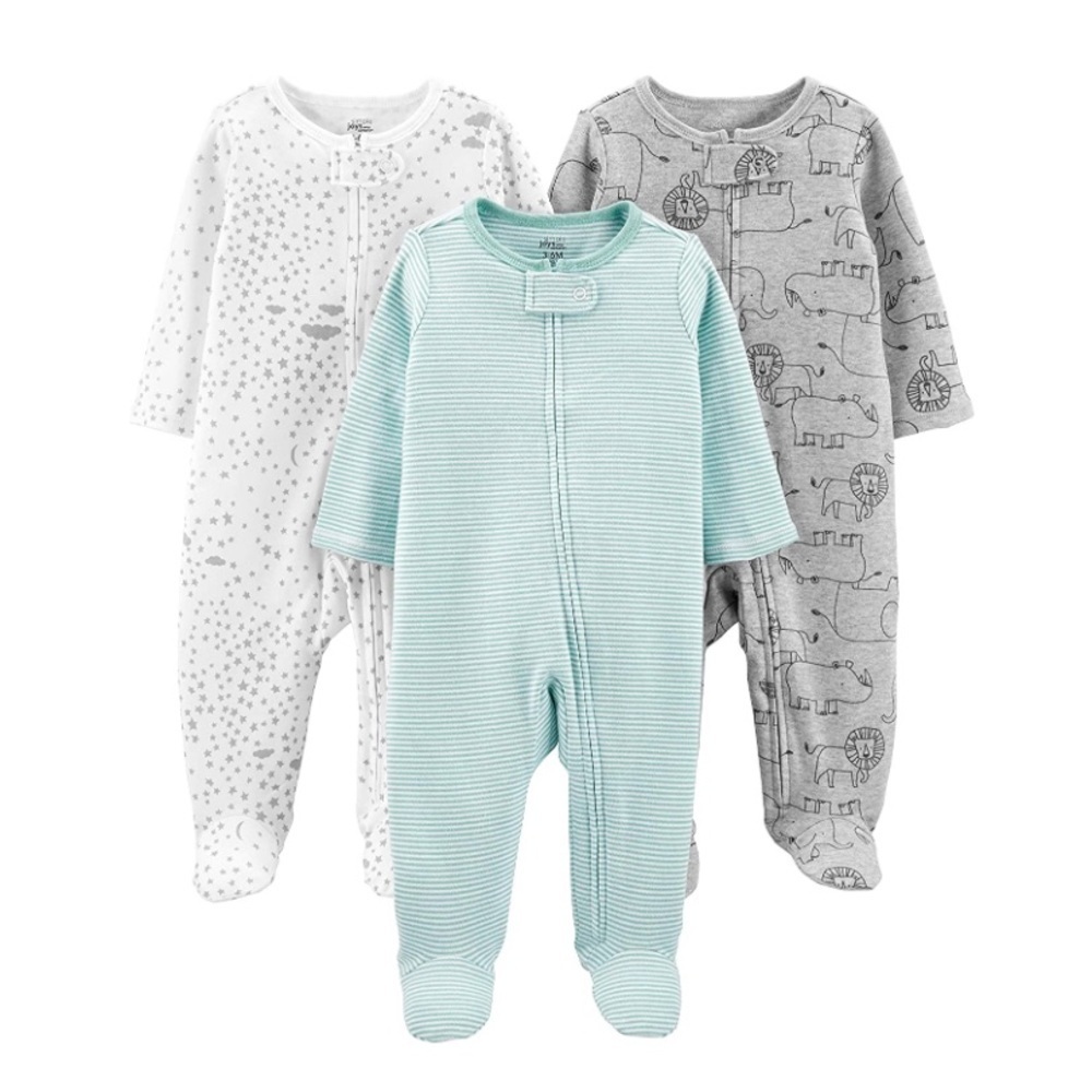Baby Boy Girl 3-Pack Zipper Onesie